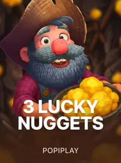 3 Lucky Nuggets nyerőgép arany téma bónusz funkciókkal jackpot lehetőséggel